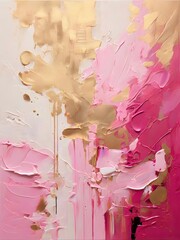 abstract background painting on canvas with pink and beige colors. AI Generated