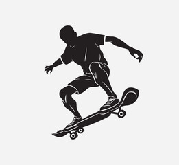 Fototapeta na wymiar Skateboarder silhouette vector