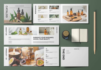 Product Catalog Layout for Natural Cosmetics Landscape