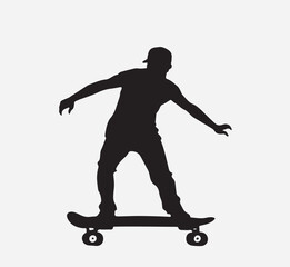 Fototapeta na wymiar Skateboarder silhouette vector