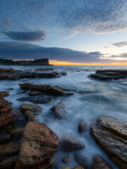 Beautiful dawn seascape view at Avalon Beach, Sydney, Australia.