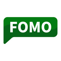 FOMO Text In Green Rectangle Shape For Fear Of Missing Out Information Promotion Business Marketing Social Media Announcement
