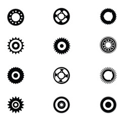 Chain Gears Illustrations Vector Elements Vector And Clip Art. Gear Silhouette, Gear Mechanical Illustration Sport Bike Wheel Vector.