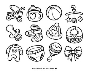 set of icons for baby