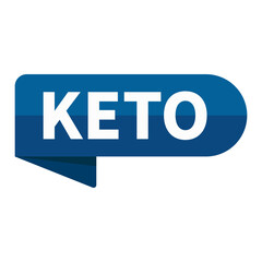 Keto Text In Blue Rectangle Rounded Ribbon Shape For Ketogenic Sign Information Promotion Announcement Business Marketing Social Media
