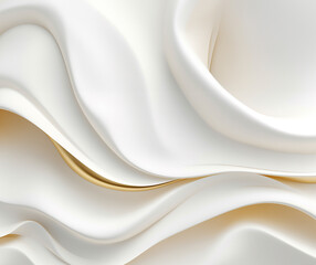 Fototapeta premium White and gold curve background, GenerativeAI luxury white background