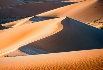 Sand Dunes. Desert. Nature. Landscape. Arid. Sand. Wilderness. Scenic. Sand Texture. Sahara. Sandy Terrain. Remote. Atmospheric. Outdoor. Sandy Landscape. AI Generated.