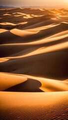Fototapeta na wymiar Sand Dunes. Desert. Nature. Landscape. Arid. Sand. Wilderness. Scenic. Sand Texture. Sahara. Sandy Terrain. Remote. Atmospheric. Outdoor. Sandy Landscape. AI Generated.