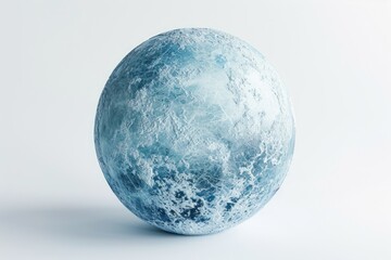 Photo concept of Triton, Neptune's largest moon, displaying its icy and geologically active surface against a white background Generative AI