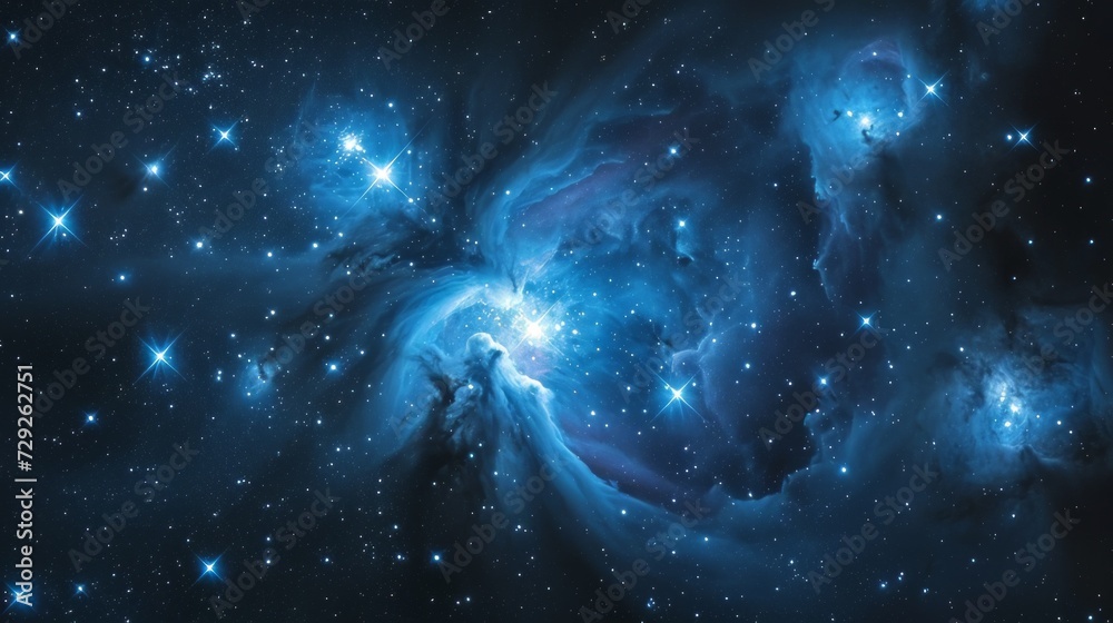 Aufkleber photo concept of the pleiades open cluster, emphasizing its bright stars and reflection nebulae gene
