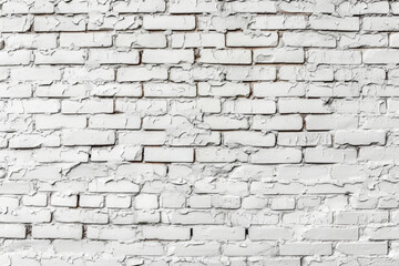 White brick wall texture panoramic . Home and office design backdrop. Painted bricks wall