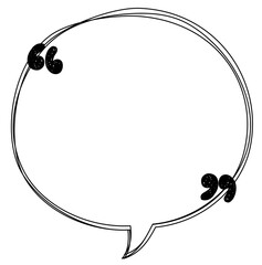speech bubble balloon with quotation marks, icon sticker memo keyword planner text box banner, flat png transparent element design