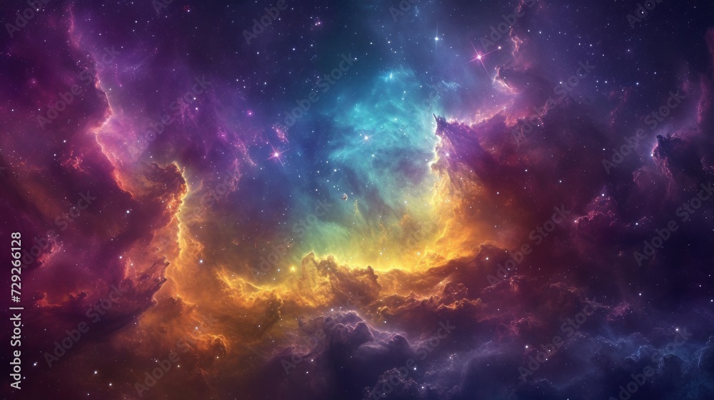 Aufkleber realistic depiction of the rho ophiuchi cloud complex, showcasing its stellar nursery and colorful n