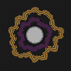 Illustration of wavy lines background around a circle. Technology, science.