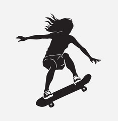 Fototapeta na wymiar skateboarder silhouette vector