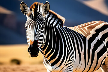 Fototapeta na wymiar Stunning Zebra Photographed in the Serengeti National Park, Africa