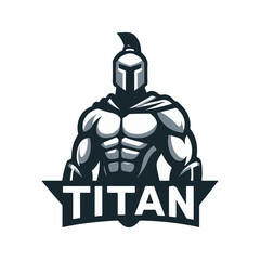 Cool Spartan titan logo