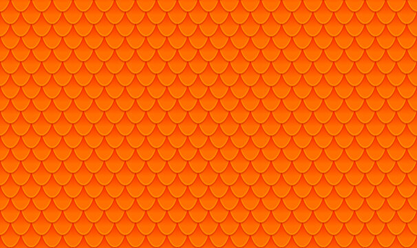 Dragon scale seamless pattern. Orange Seamless texture background