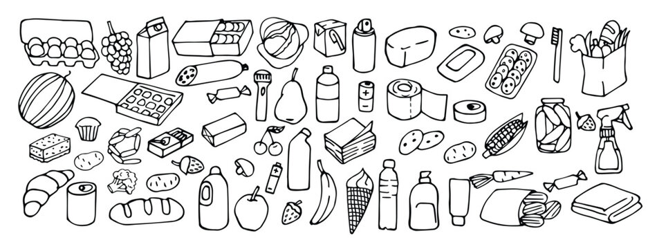 
Party doodle set and seamless pattern with girl objects and elements for textile prints. Vector Illustration.
