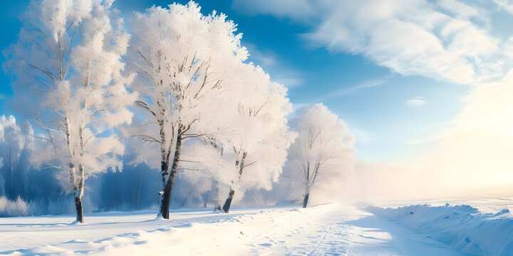 winter landscape with snow