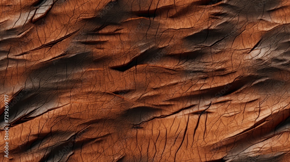 Poster Rugged and bumpy bark texture from a tree trunk. Generative AI