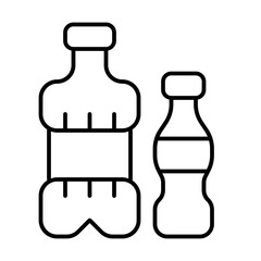 Plastic bottle icon with thin line style