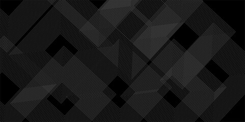 Black abstract background with metal texture and lines. black abstract background paper shine and layer element vector for presentation design. Suit for business, corporate, seminar, and talks