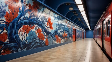 metro station concept in brazil Generative AI - obrazy, fototapety, plakaty