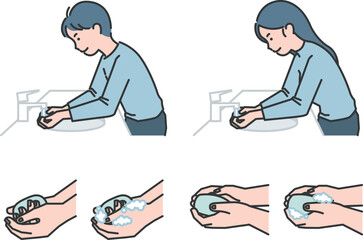 use soap to clean handwashing illustration