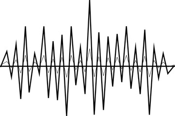 Vibration and pulsing lines. Sound wave Graphic design elements for financial monitoring, medical equipment, music app.