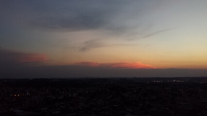 Sunset in the clouds over Curitiba, Brazil
