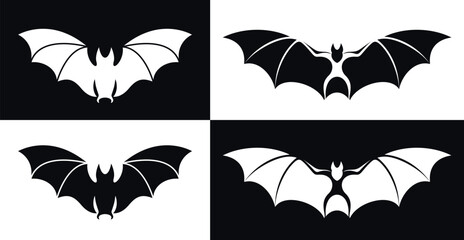 Fruit bat logo. Isolated bats on white background