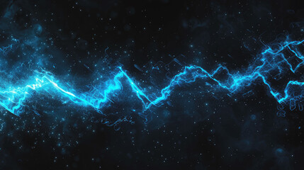 Abstract line effect Blue energy on black background. - obrazy, fototapety, plakaty