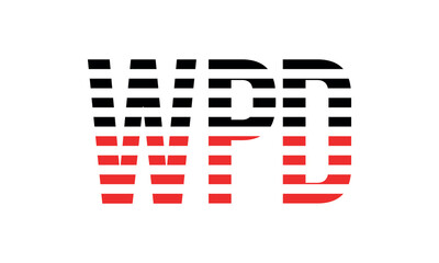 WPD three initial letter iconic line negative space minimal logo design vector template. monogram, abstract, wordmark, business, typography, minimalist, brand, company, flat, modern, unique, simple