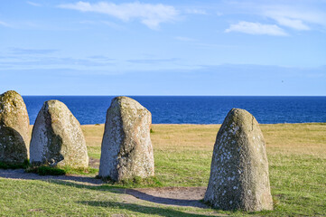 Stone circle Ales stenar in Sweden as one of the largest preserved ship settlements in Scandinavia...