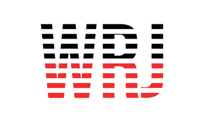 WRJ three initial letter iconic line negative space minimal logo design vector template. monogram, abstract, wordmark, business, typography, minimalist, brand, company, flat, modern, unique, simple