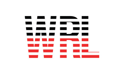 WRL three initial letter iconic line negative space minimal logo design vector template. monogram, abstract, wordmark, business, typography, minimalist, brand, company, flat, modern, unique, simple