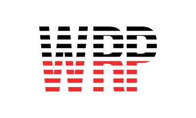 WRP three initial letter iconic line negative space minimal logo design vector template. monogram, abstract, wordmark, business, typography, minimalist, brand, company, flat, modern, unique, simple