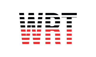 WRT three initial letter iconic line negative space minimal logo design vector template. monogram, abstract, wordmark, business, typography, minimalist, brand, company, flat, modern, unique, simple