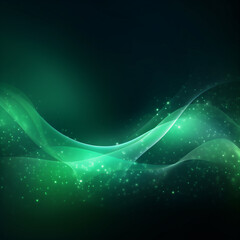 Abstract green colors gradient bokeh glowing light