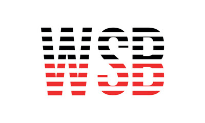 WSB three initial letter iconic line negative space minimal logo design vector template. monogram, abstract, wordmark, business, typography, minimalist, brand, company, flat, modern, unique, simple