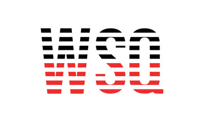 WSQ three initial letter iconic line negative space minimal logo design vector template. monogram, abstract, wordmark, business, typography, minimalist, brand, company, flat, modern, unique, simple