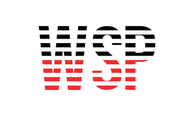 WSP three initial letter iconic line negative space minimal logo design vector template. monogram, abstract, wordmark, business, typography, minimalist, brand, company, flat, modern, unique, simple