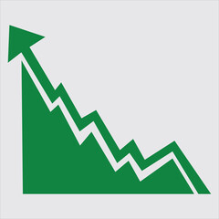 Growing business green arrow on white, Profit green arrow, Vector illustration. Business concept, growing chart. Concept of sales symbol icon with arrow moving up. .chart going up sign.