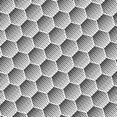 Black and white seamless pattern halftone hexagon. Vector abstract background illustration. Vector Format	