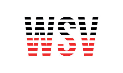 WSV three initial letter iconic line negative space minimal logo design vector template. monogram, abstract, wordmark, business, typography, minimalist, brand, company, flat, modern, unique, simple