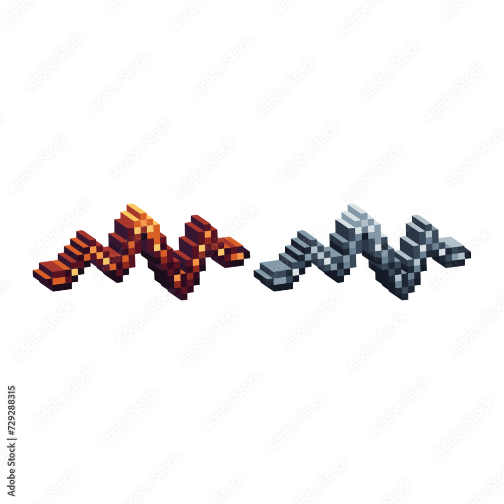 Poster isometric pixel art 3d of heart rate wave icon for items asset.heart rate icon on pixelated style.8b