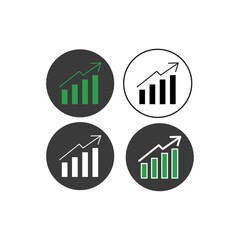 Obraz premium Flat design Outline icon of Graphic finance business sign. Simple business sign in flat style for website,app,and games, vector illustration flat design