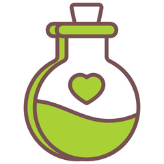 green and wight outline icon valentine day chemicals