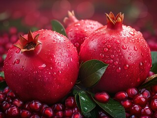 pomegranate closeup fruit background